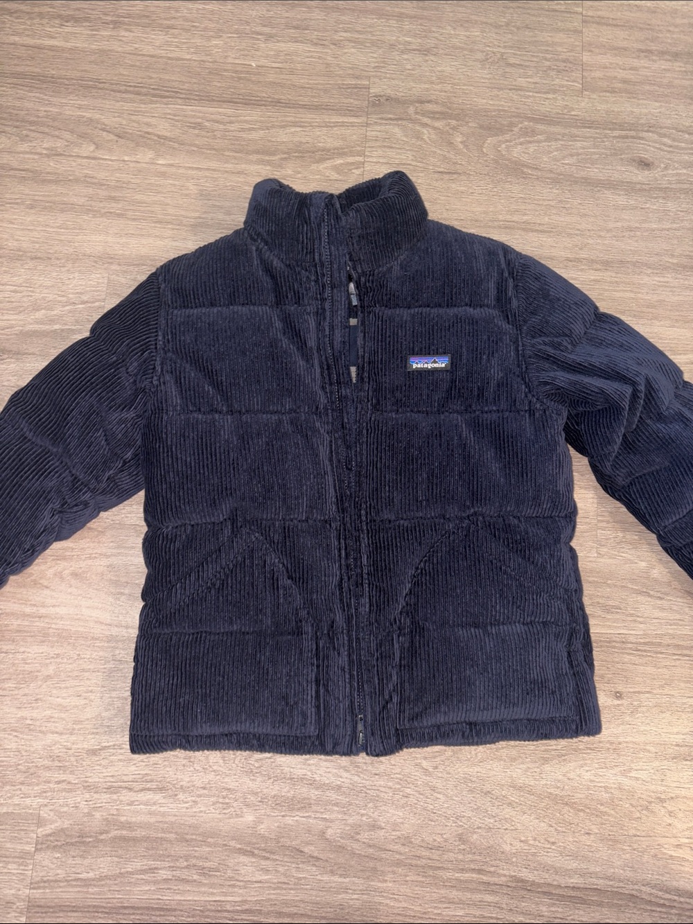 Patagonia Navy Corduroy-Style Puffer Jacket